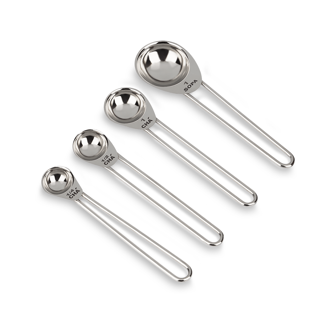 Conjunto Medidor Colher Brinox 4 Peças Aço Inox