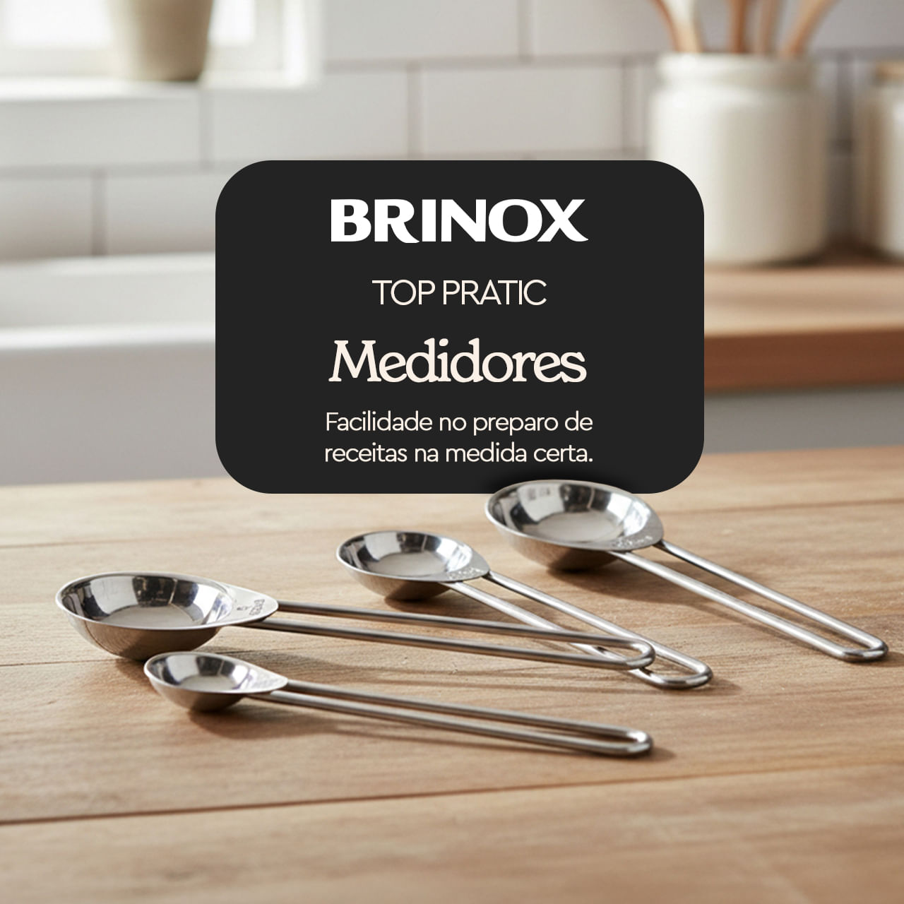 Conjunto Medidor Colher Brinox 4 Peças Aço Inox - foto 2