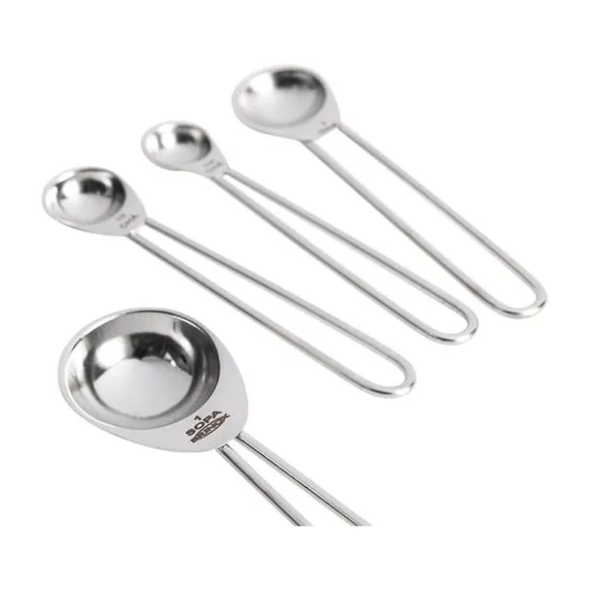 Conjunto Medidor Colher Brinox 4 Peças Aço Inox - foto 6