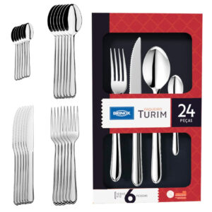 Faqueiro Brinox Turim 24 Peças Aço Inoxidável
