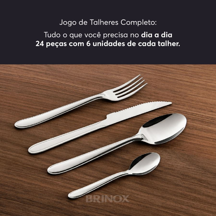 Faqueiro Brinox Turim 24 Peças Aço Inoxidável - foto 2