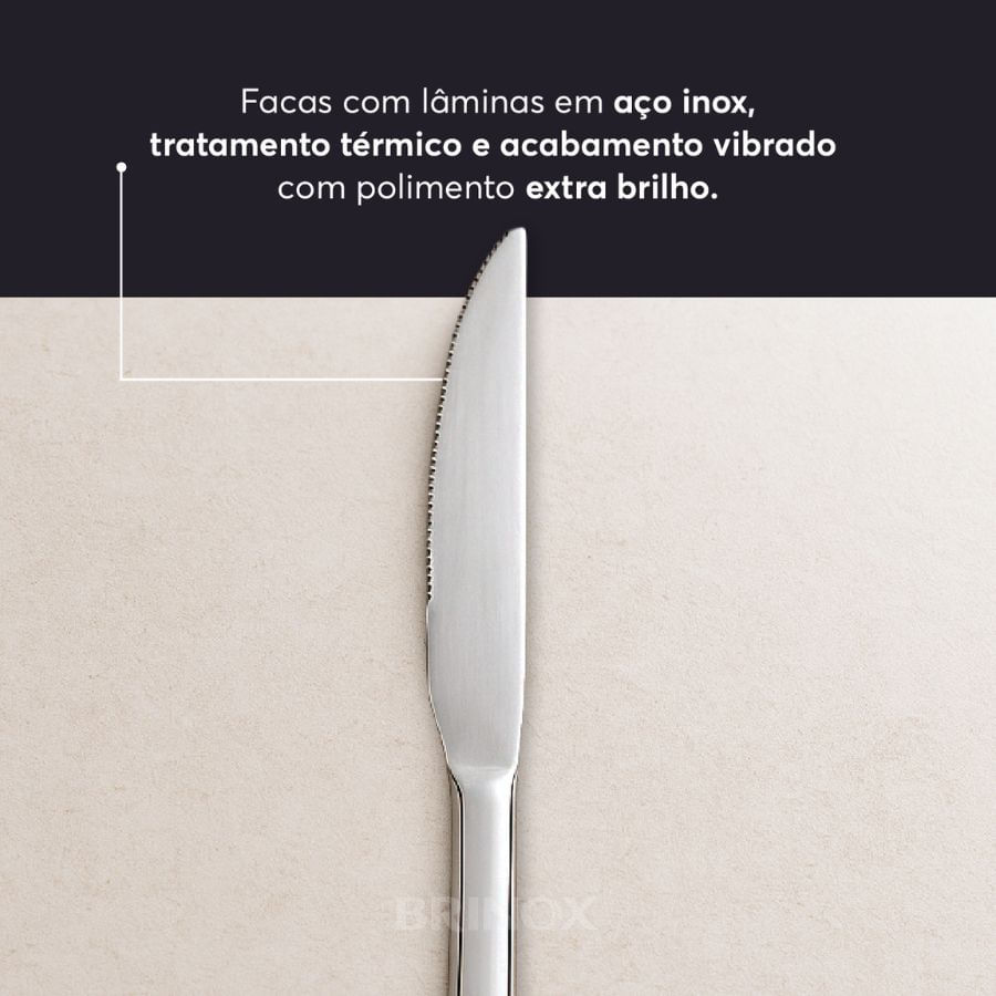 Faqueiro Brinox Turim 24 Peças Aço Inoxidável - foto 6