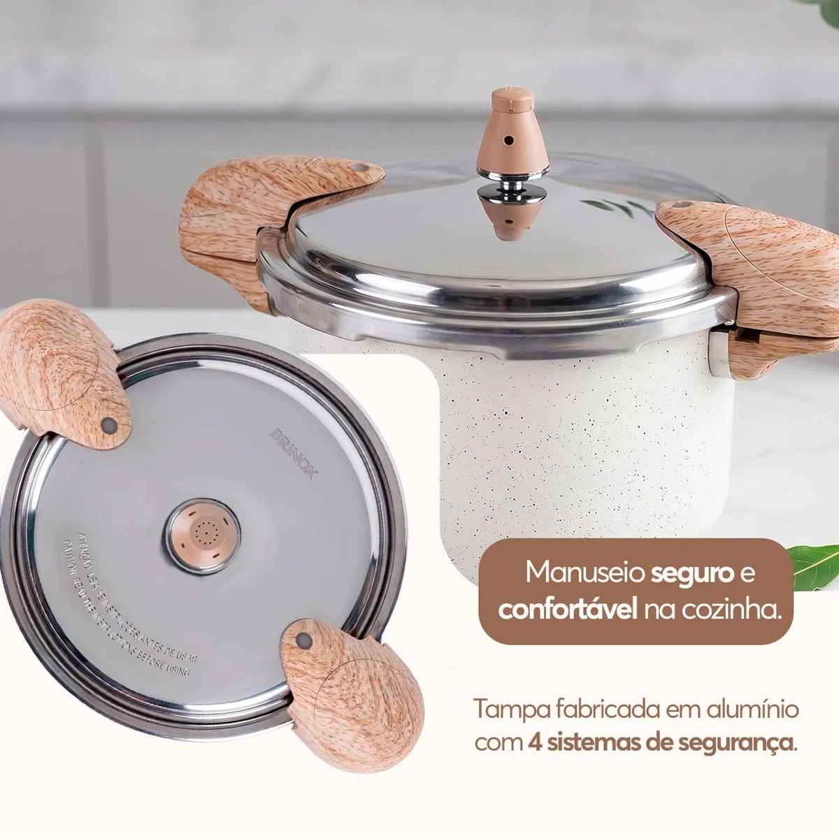 Panela de Pressão Ceramic Life 5,4L Vanilla Indução - foto 4