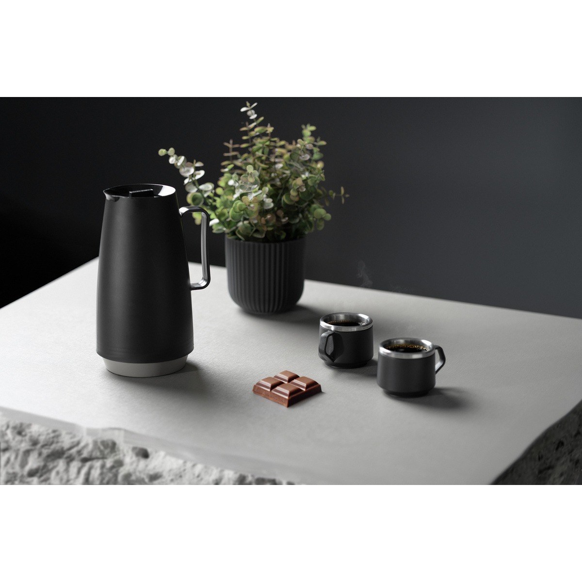 Conjunto de Xícaras para Café Tramontina Empilháveis Aço Inox ABS Preto 2 Peças - foto 3