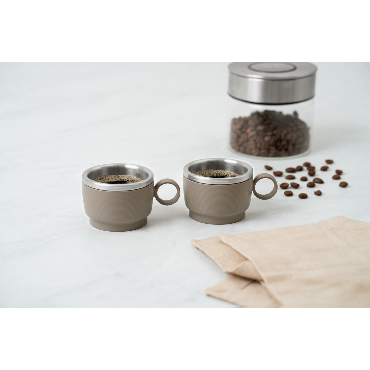 Conjunto de Xícaras para Café Tramontina Empilháveis Cinza - foto 2