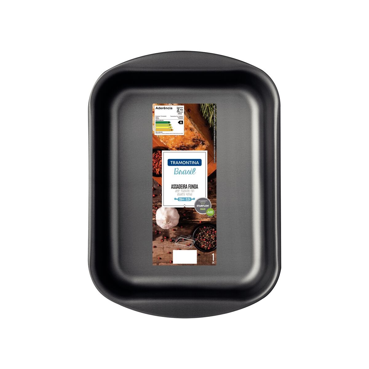 Assadeira Funda Tramontina Brasil em Alumínio com Revestimento Interno e Externo Antiaderente Starflon Max Grafite 28 cm - Imagem 5